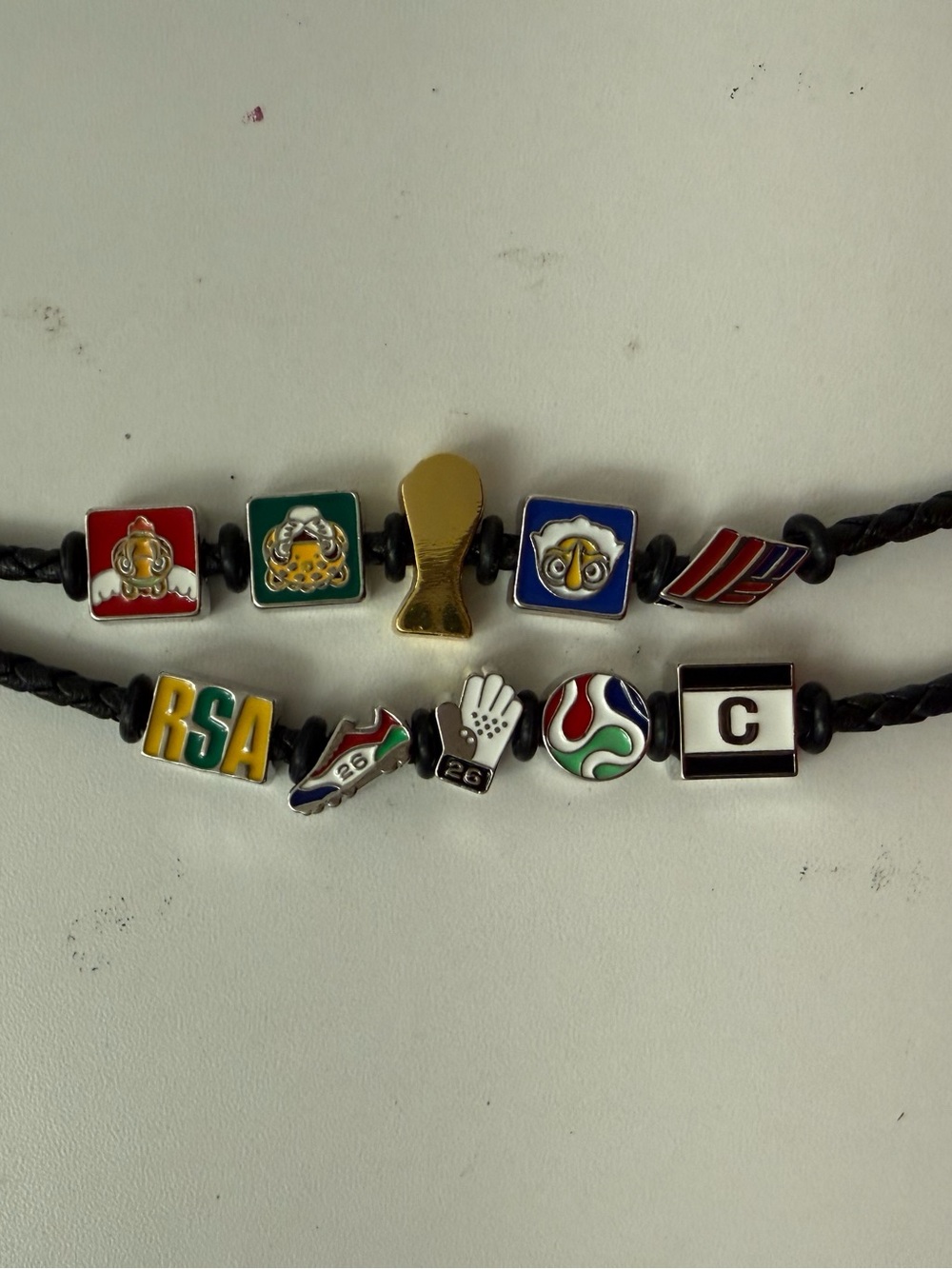 FIFA official Charm Braided Leather Bracelet - Multicolor Enamel Icons - Picture 8 of 14